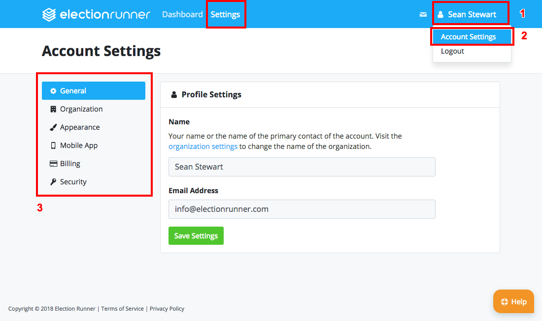 Update Account Settings